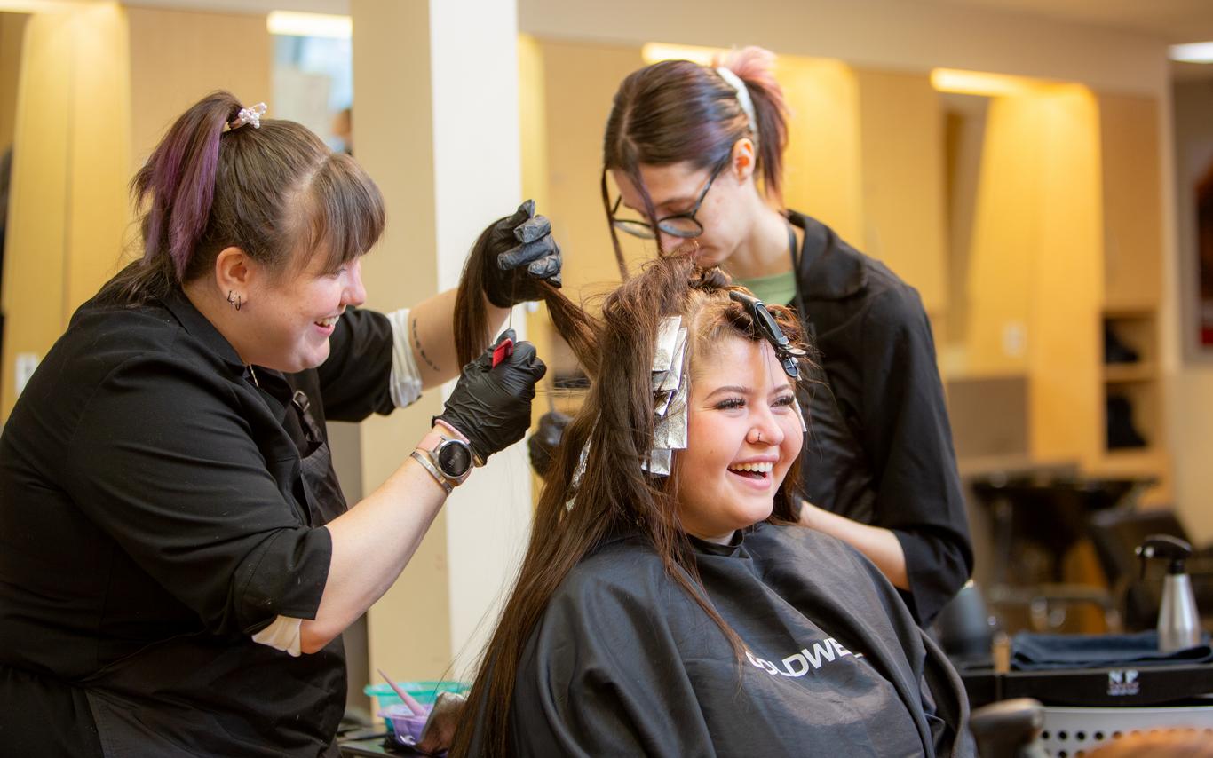 VIU hairdressing students
